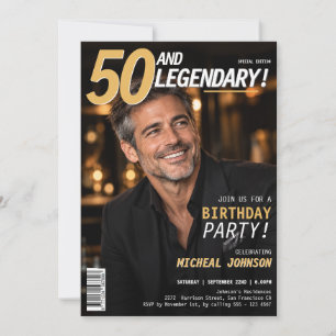Convites Revista 50 e Homens Lendários Capa Aniversário de