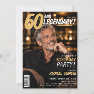 Convites Revista 60 e Homens Lendários Capa Aniversário de