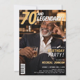 Convites Revista 70 e Homens Lendários Capa Aniversário de