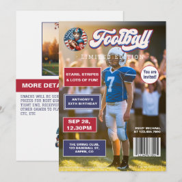 Convites Revista All American Boy Football Capa de Aniversá