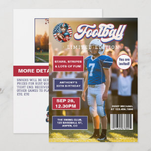 Convites Revista All American Boy Football Capa de Aniversá