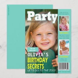 Convites Revista Capa de Aniversário 3 Fotos Festa