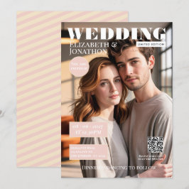 Convites Revista Champagne & Blush Foto de Casamento