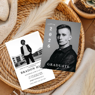 Convites Revista Chic Graduada Sênior, Graduação Moderna