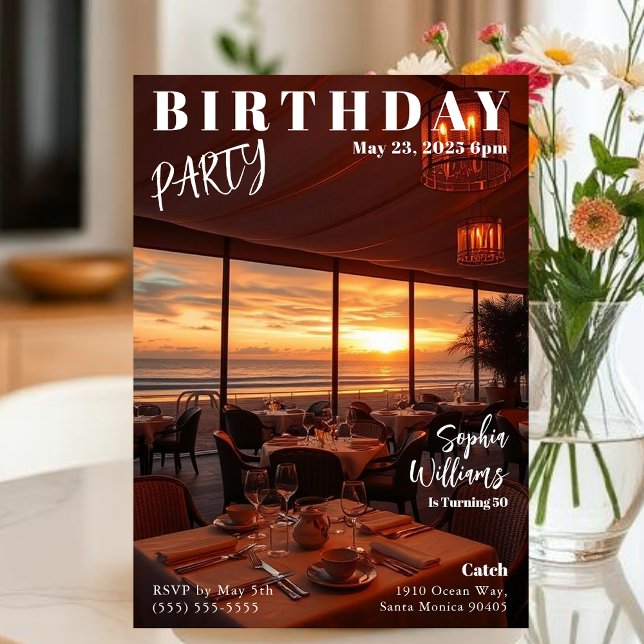 Convites Revista Cobrir Beach Birthday (Magazine Cover Beach Birthday Invitation
)