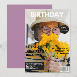 Convites Revista de Fotos Engraçadas e Elegantes 98º aniver