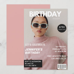 Convites Revista de Luxo Elegante Foto de 37º aniversário