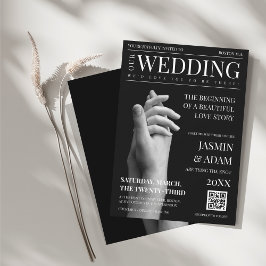 Convites Revista de Luxo em Modo Escuro Casamento