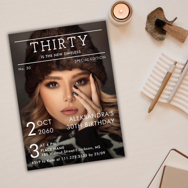 Convites Revista Editorial Foto Aniversário (Criador carregado)