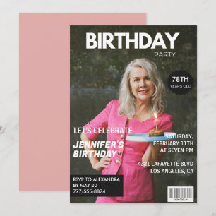 Convites Revista Elegant Luxury Foto 78º aniversário