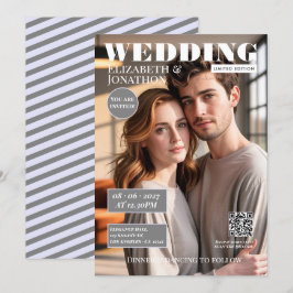 Convites Revista Lavender & Grey Foto de Casamento