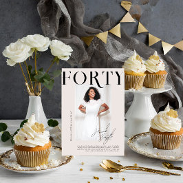Convites Revista Moderno e Elegante | Foto de 40º Aniversár