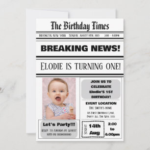 Convites Revista primeiro aniversario Theme Boy