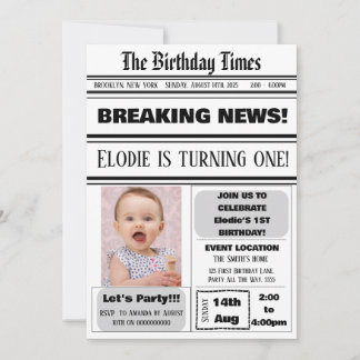 Convites Revista primeiro aniversario Theme Boy