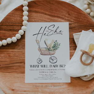 Convites Revolução de Gênero Boho Baby Stroller Chá de fral