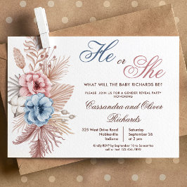 Convites Revolução de Gênero da Grama Boho Pampas