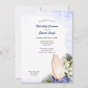 Convites Rezando Mãos Religiosas