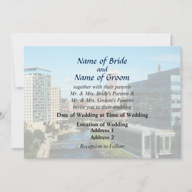 Convites RI - Providence RI Skyline (Frente)