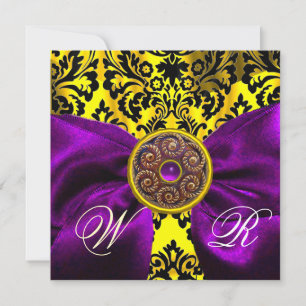 Convites RIBBON PURPURA  AMARELO Dourado  PRETO  DAMASCO MO
