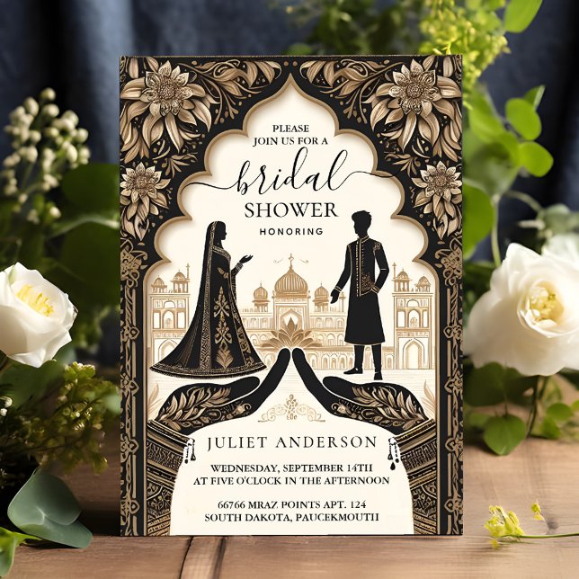 Convites Rich Hindi Henna Mehndi Indian Style Chá de panela (Criador carregado)