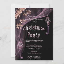 Convites Rich Rosa Dourado Nuggets Chaves de Natal de inver