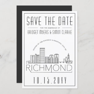 Convites Richmond Wedding   Skyline Estilizado Salvar a Dat