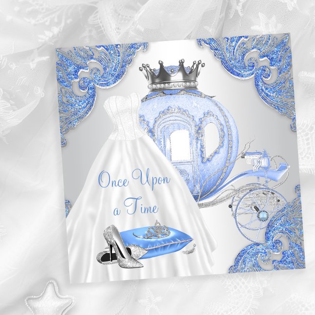 Convites Rico Cinderella Princess Festa de aniversário (You can change the words and text as needed for your event on this pretty any occasion invitation.)