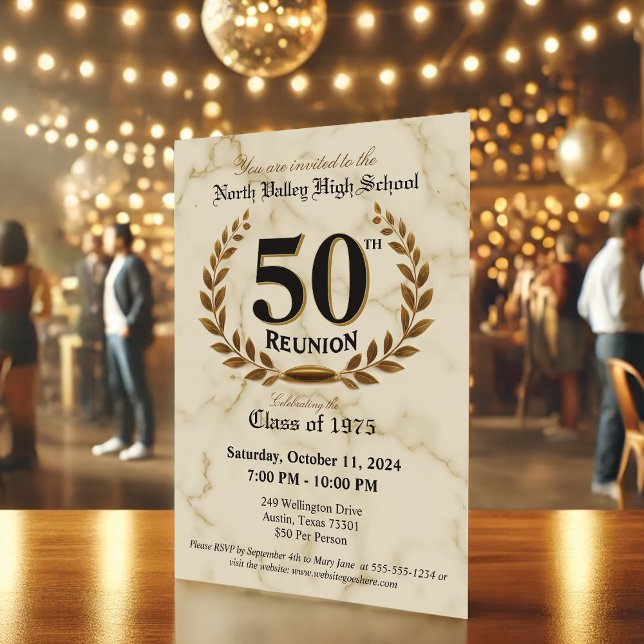 Convites Rico Elegante 50ª Classe de Reunião do Segundo gra (Criador carregado)