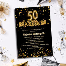 Rico espanhol Black & Dourado Confetti 50º Anivers
