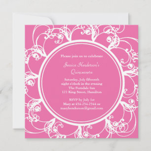 Convites Rico Faquetário Quinceanera Invite (fuchsia)