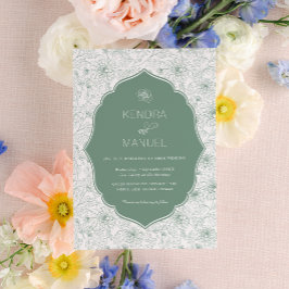 Convites Rico Floral Sage Green Wedding