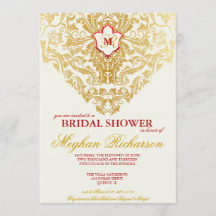 Convites Rico floresce Chá de panela Ouro