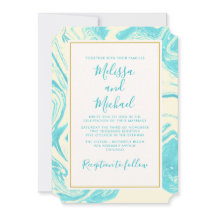 Rico Marble em Turquesa e Casamento Creme