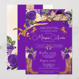 Convites Rico Rosa Roxo Mariachi Western Charra