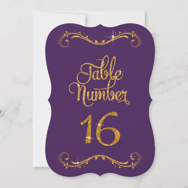 Convites Rico Script Glitter Tabela Número 16 Janto Formal (Verso)