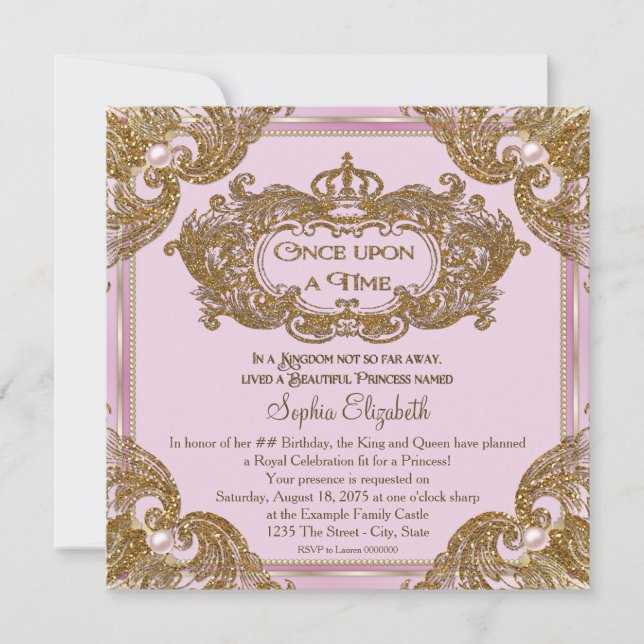 Convites Rico uma vez em uma Festa de aniversário de tempo (Frente)