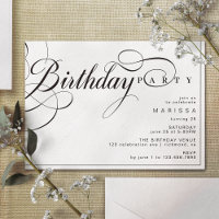 Rico Vintage Calliografia Negra e Branca Aniversár