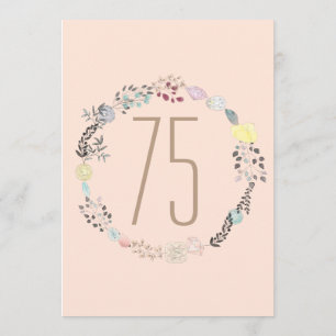 Convites Ricos Flores e Diamantes 75.o Aniversário