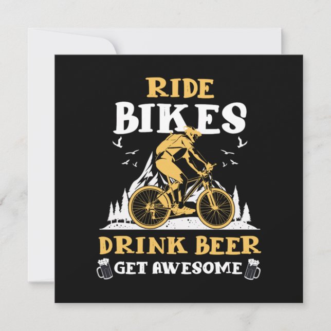 Convites Ride Bikes Bebe Cerveja Bicicleta Montanha Present (Frente)