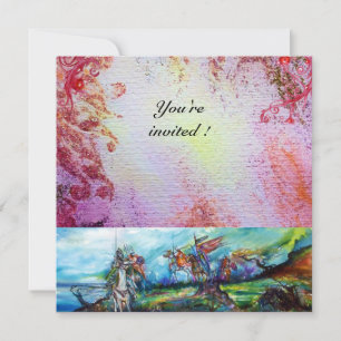 Convites RIDERS IN STORM Medieval Knights Horseback Puro