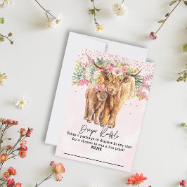 Convites Rife de Chá de fraldas rosa das vacas altas