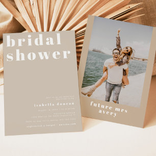 Convites RILEY Bold Boho Retro Beige Cream Chá de panela