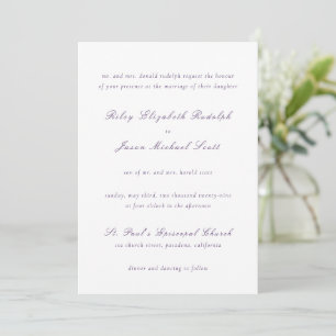 Convites Riley Purple Elegant Wedding