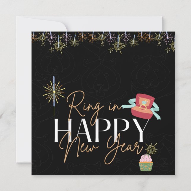 Convites Ring In The New Year Faux Foil Party Invitation (Frente)