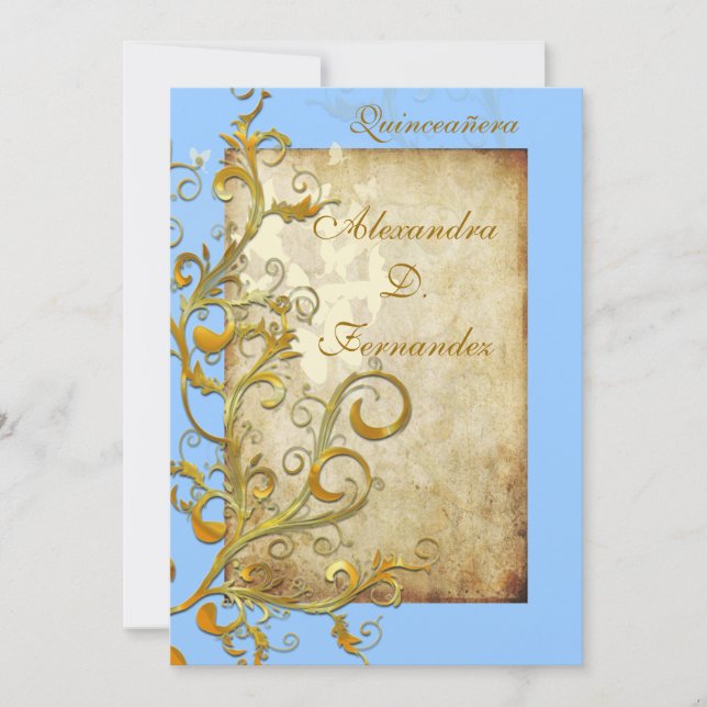 Convites Rios/borboletas floreados (Frente)