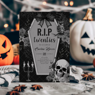Convites RIP 2000 Gótica Coquette Halloween Aniversário