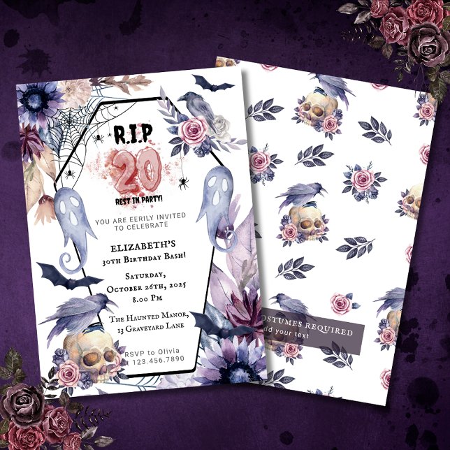 Convites RIP 20 Aniversário do Dia do Halloween Milestone (Criador carregado)