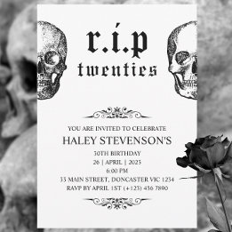 Convites RIP 20 Anos Vinte Anos Crânio Engraçado Funeral 30