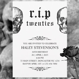 Convites RIP 20 Anos Vinte Anos Crânio Engraçado Funeral 30