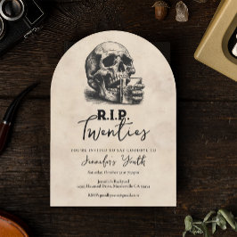 Convites RIP 20 vezes Vintage Skull aniversário de 30 anos